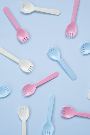 Colorful kids forks collection.の写真素材