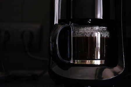 Close up of modern coffee machine.の写真素材