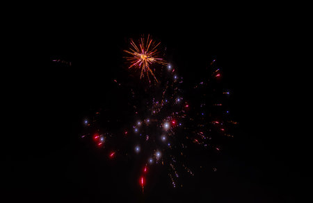 Festive fireworks in the night sky.