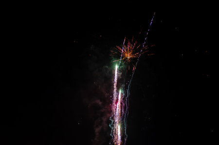 Fireworks to celebrate during night.