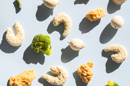 Semi Finished Frozen Food Background.の写真素材