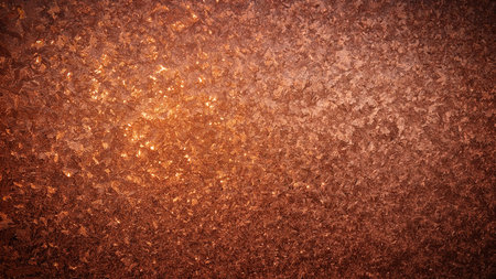 Abstract background of bronze-colored crumpled foil