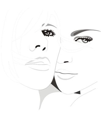 two beautiful girlsの写真素材