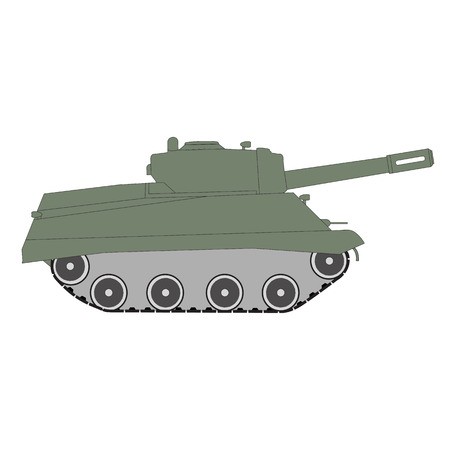 Figure toy green tracked tank. The image of the tank with a gun.のイラスト素材