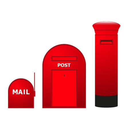 Vector image of three mailboxes.のイラスト素材