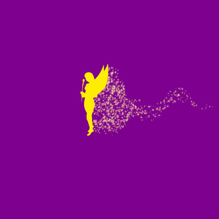 Vector illustration of a forest fairy or elf. Yellow Fairy. Magic dust.のイラスト素材
