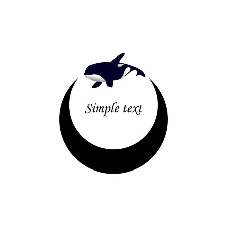 Vector illustration. Logo orca whale. Isolated white background. Grampus. Killer whale.のイラスト素材