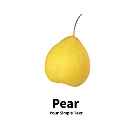 Vector illustration Isolated realistic pear fruit on a white background with an inscription.のイラスト素材