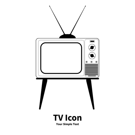 Vector illustration old retro TV icon isolated on a white background.のイラスト素材