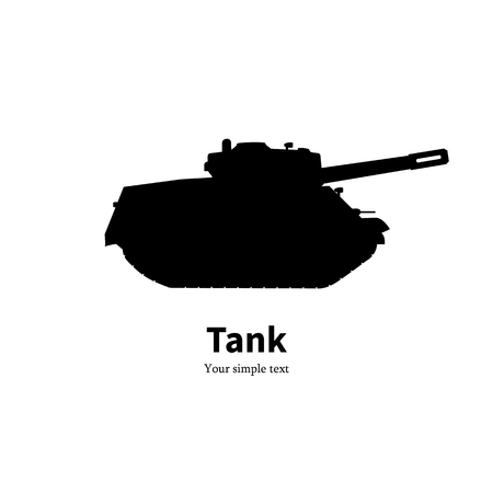 Vector illustration of black silhouette of a tankのイラスト素材