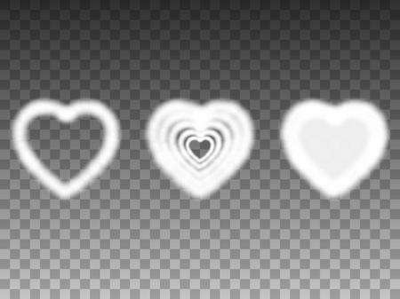 Vector illustration set air heavenly smoke heartのイラスト素材