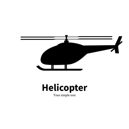 Vector illustration black helicopter silhouetteのイラスト素材
