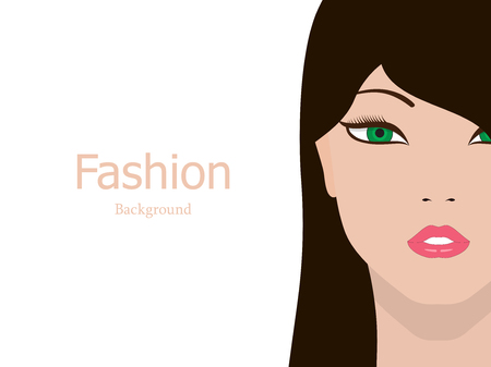 Vector fashion background beautiful girl faceのイラスト素材