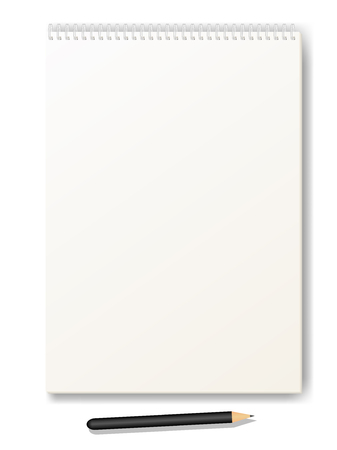 Vector clean drawing album with a pencilのイラスト素材