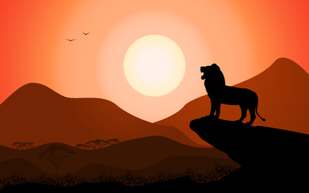 Silhouette of a lion.のイラスト素材