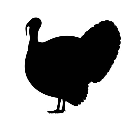 Vector black silhouette of a turkeyのイラスト素材