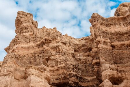 Charyn canyon is the famous place in Kazakhstan, similar to the Martian landscapeの写真素材