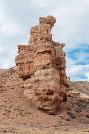 Charyn canyon is the famous place in Kazakhstan, similar to the Martian landscapeの写真素材