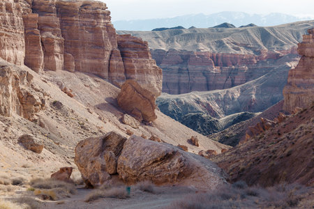 Charyn canyon is the famous place in Kazakhstan, similar to the Martian landscape