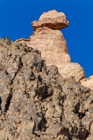 Charyn canyon is the famous place in Kazakhstan, similar to the Martian landscapeの写真素材