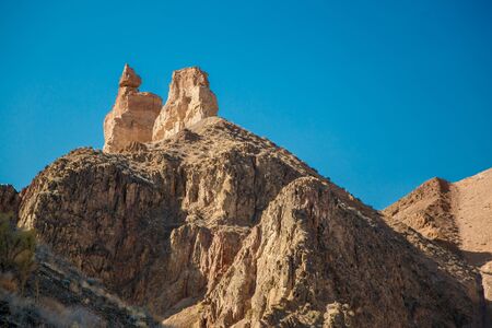 Charyn canyon is the famous place in Kazakhstan, similar to the Martian landscapeの写真素材