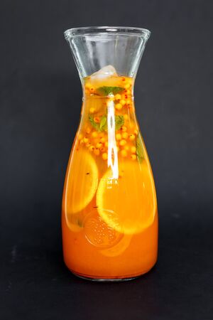 sea ââbuckthorn lemonade with orangeの写真素材