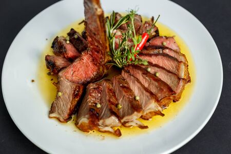 sliced ââbeef steakの写真素材