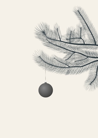 Christmas ball hanging on a pine branch  のイラスト素材