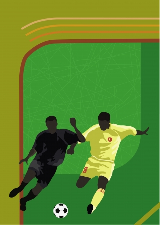 the poster with the image of playing football players   のイラスト素材