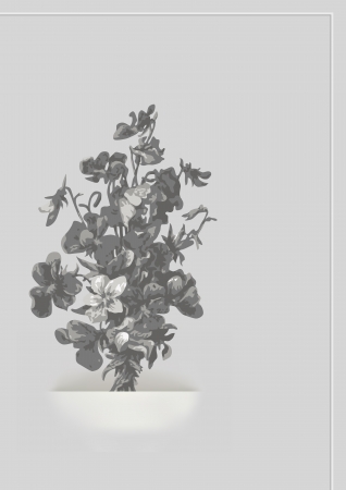 Abstract bunch of flowers on white paper   のイラスト素材