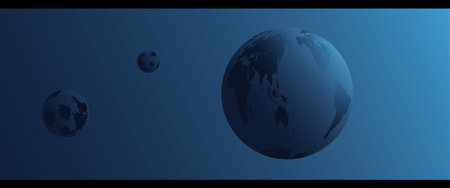 Planet Earth and space on darkly blue backgroundのイラスト素材