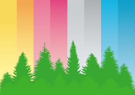 %u0421ontour of green trees on various .のイラスト素材
