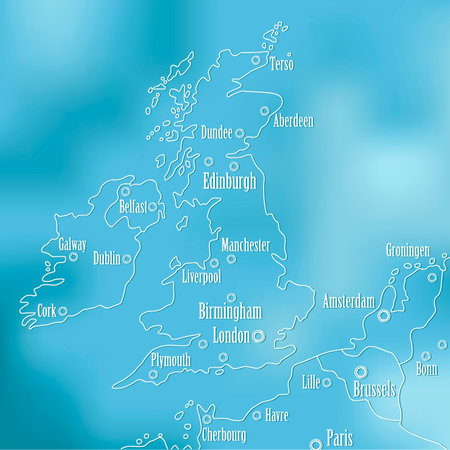Creative Great Britain map and Ireland.のイラスト素材