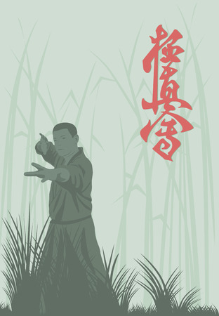 The man shows karate.のイラスト素材