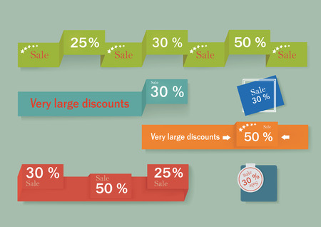 Sale Banner Design.  Advertising shopping flyers, discount banners.のイラスト素材