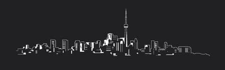 The outline of a great night city.のイラスト素材