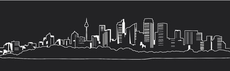 The outline of a great night city.のイラスト素材