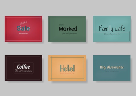 A set of templates, labels, cards on different subjects.のイラスト素材