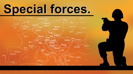 Booklet Special forces, sniper and world map.のイラスト素材