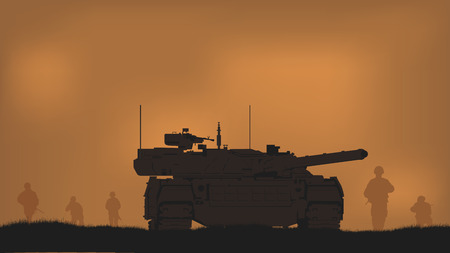 Soldiers on the performance of the combat mission.のイラスト素材