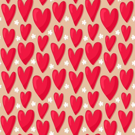 Seamless pattern with hearts and flowersのイラスト素材