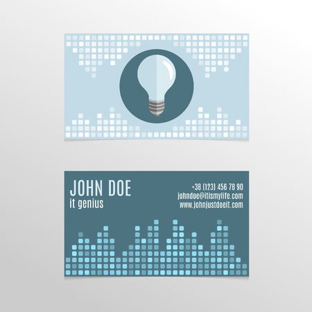 Stylish business card design with abstract background and light bulbのイラスト素材