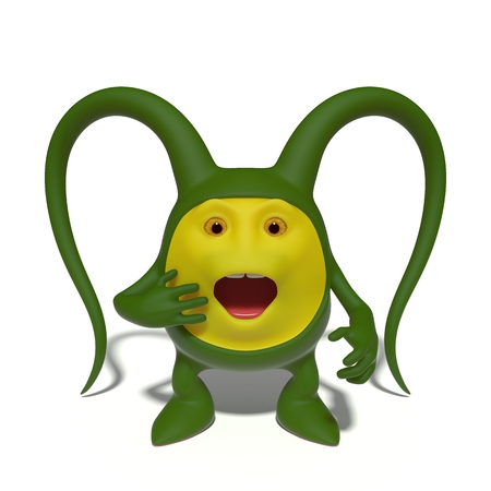 3d image. The funniest character on an isolated white background.の写真素材