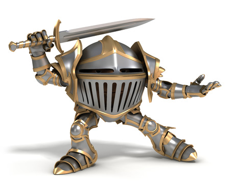 Cartoon knight gnome. The isolated image on a white background.の写真素材