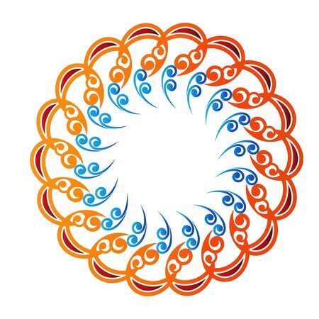 These are some of the symbols or logos of Ornament objects to complement the abstract designのイラスト素材