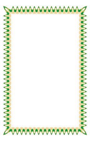 Border frame yellow-green deco vector label art simple line cornerのイラスト素材