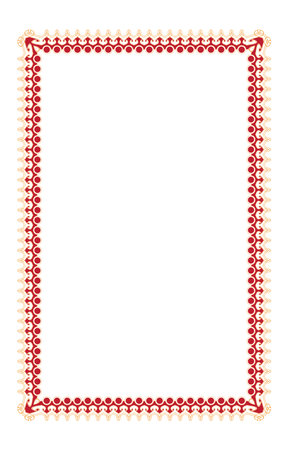 Vintage border frame deco vector art simple line corner decor.のイラスト素材