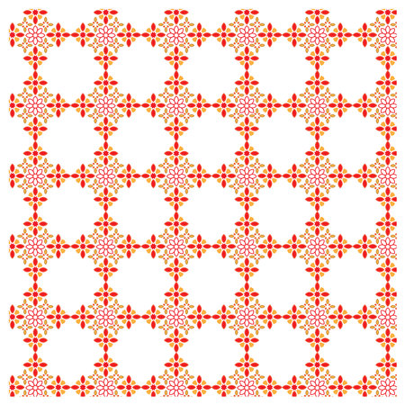 Ceramic tile pattern with floral ornament. Vector seamless background.のイラスト素材