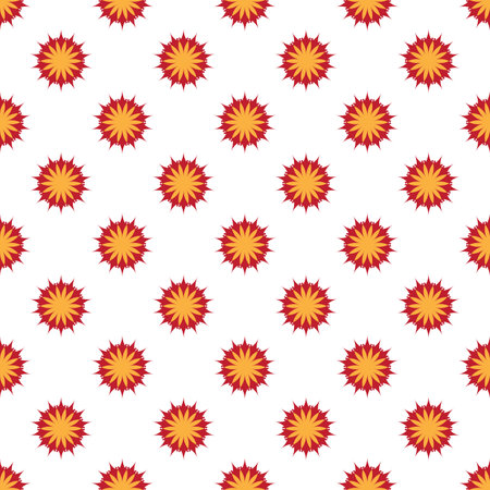 Seamless pattern with sun. Vector illustration in flat style.のイラスト素材