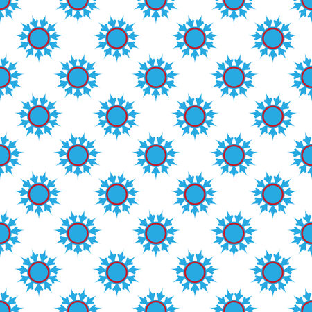 Seamless pattern with sun on white background. Vector illustration.のイラスト素材